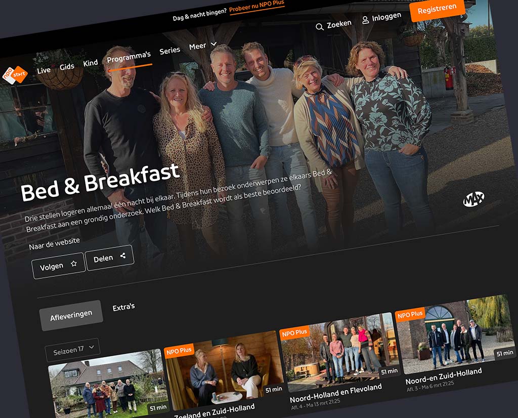 ‘Bed & Breakfast’ bij omroep Max